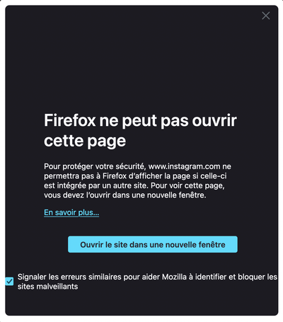 Firefox ne peut ouvrir cette page