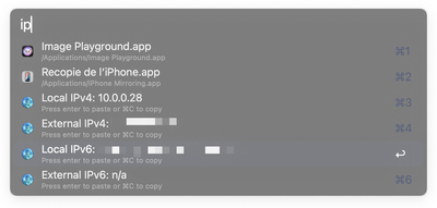 Capture d'écran du workflow IP address