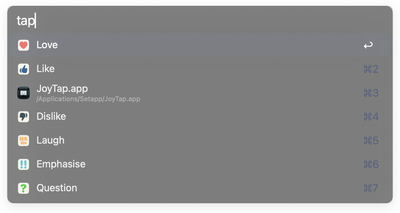 Capture d'écran du wokrflow Tapback